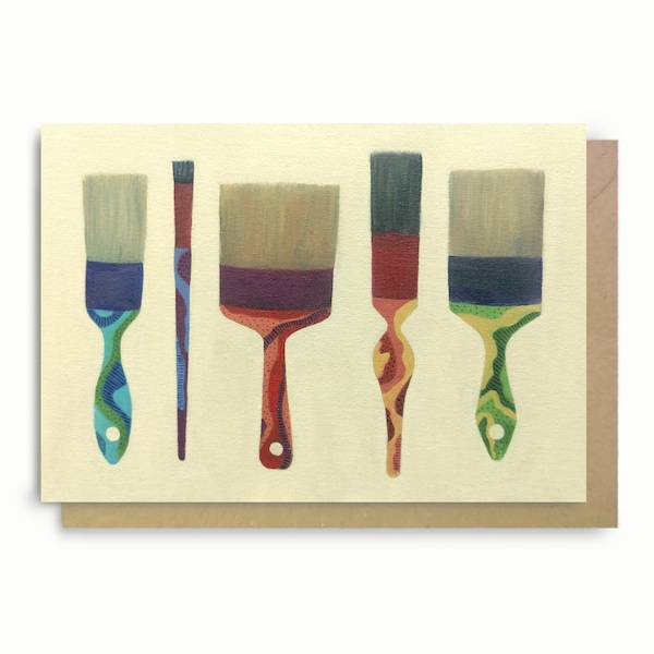 Paintbrushes Greeting Card | Sizes A6 and 5x7 inches | Envelope Included