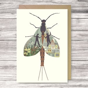 de voeux symbolique d'éphémère | Embrasser la dualité | Format A6 et 5 x 7 pouces | Blanc à l'intérieur | Enveloppe incluse