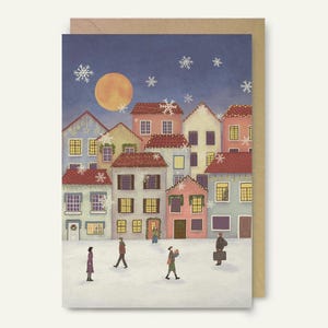 Festliche Strasse | Weihnachtskarte | Größen A6 und 5x7 | Umschlag enthalten