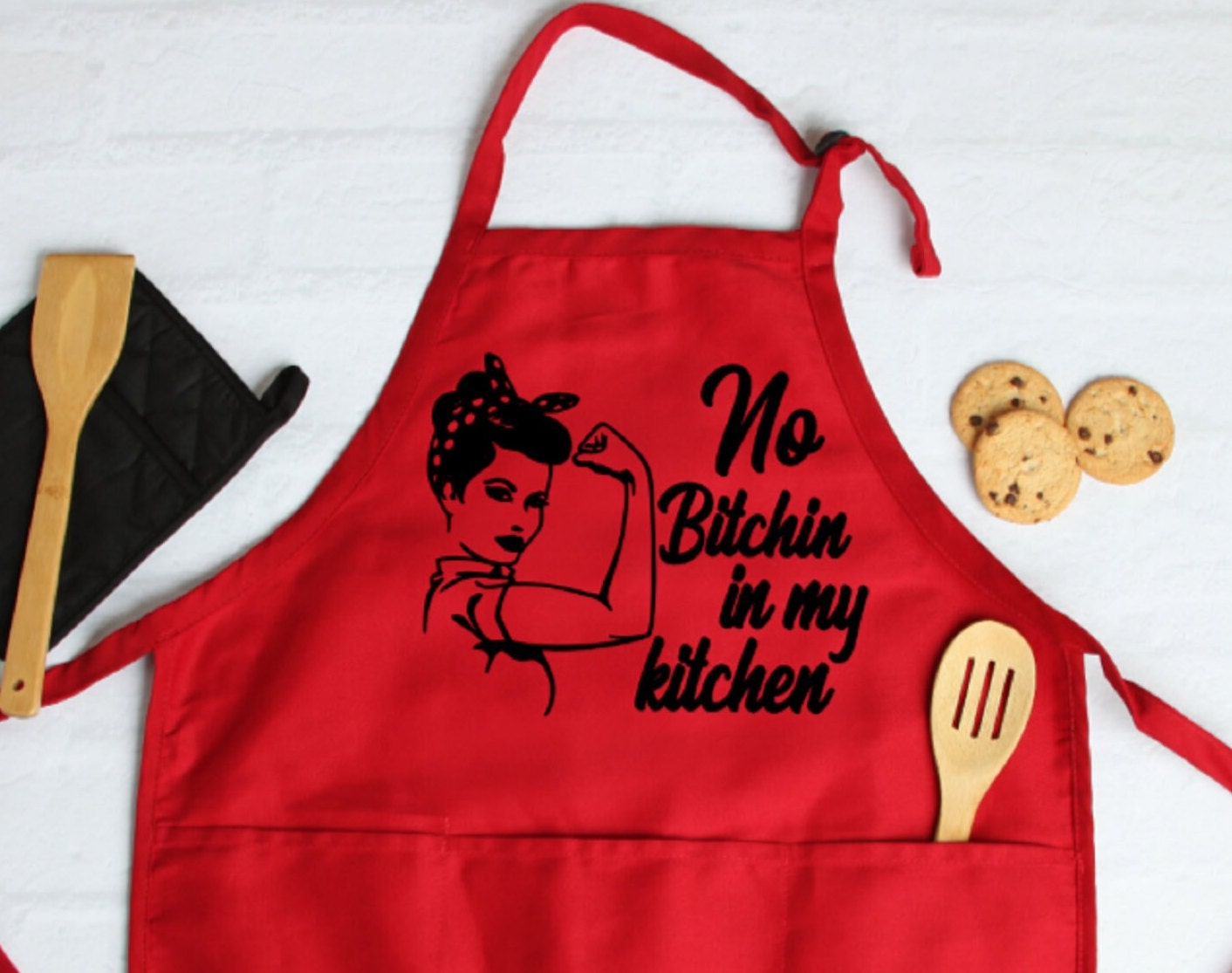 No bitchin in my kitchen Apron for Sale by lolora