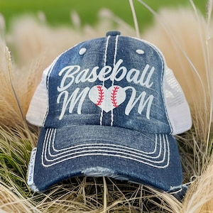 Baseball Mom Hat, Baseball Mom Hat with # or Name, Baseball Mama, Baseball Mom Trucker Hat, Custom Baseball Mom Cap, Baseball Hat for Women