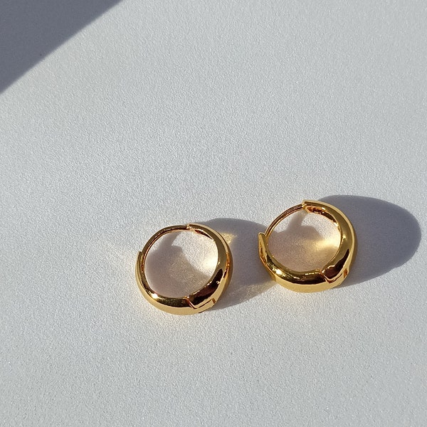 Ohrring, Creolen aus Edelstahl, kleiner 18 Karat vergoldeter Minion-Ring