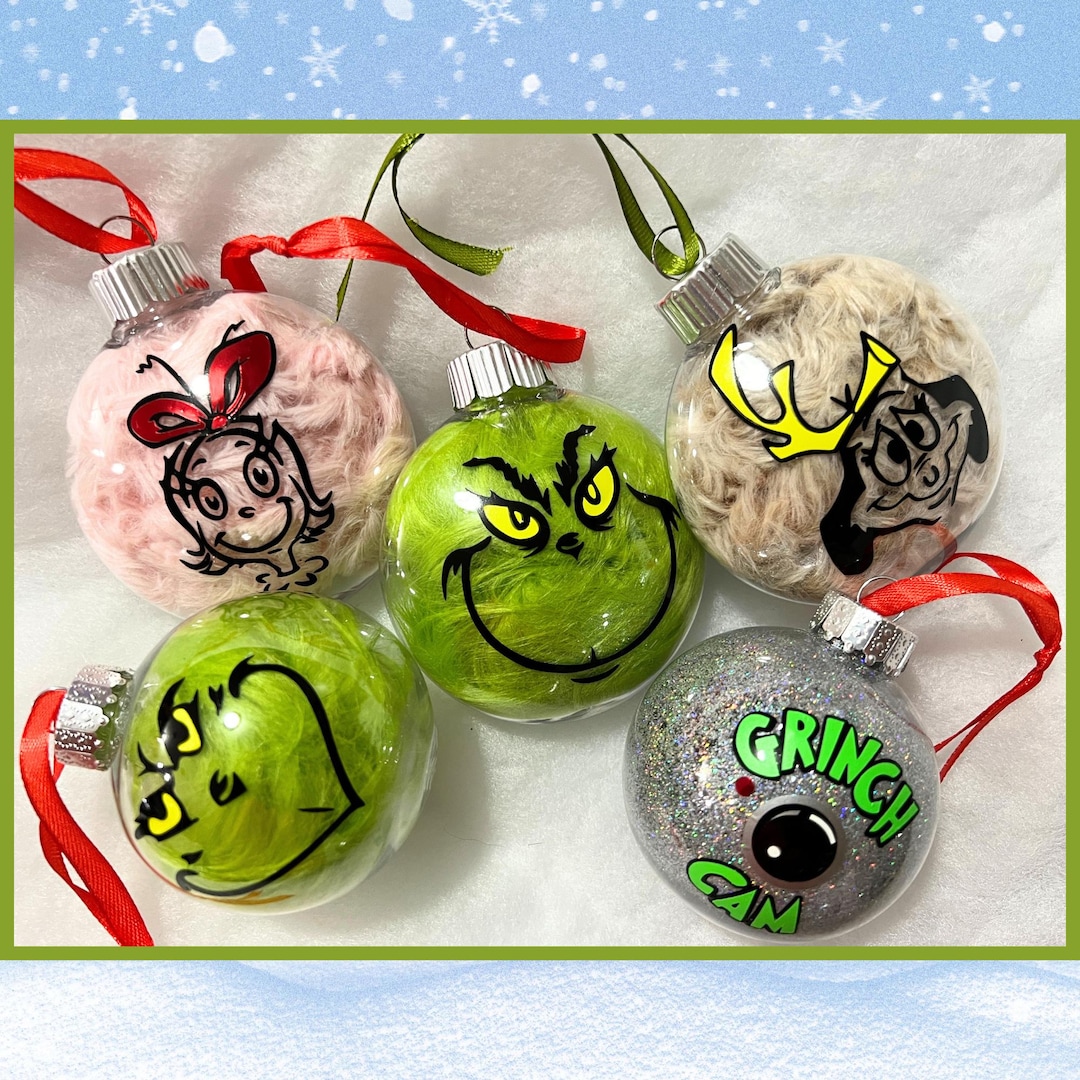 Christmas Grinch Ornament Set Grinch Lover Ornaments Festive Holiday ...