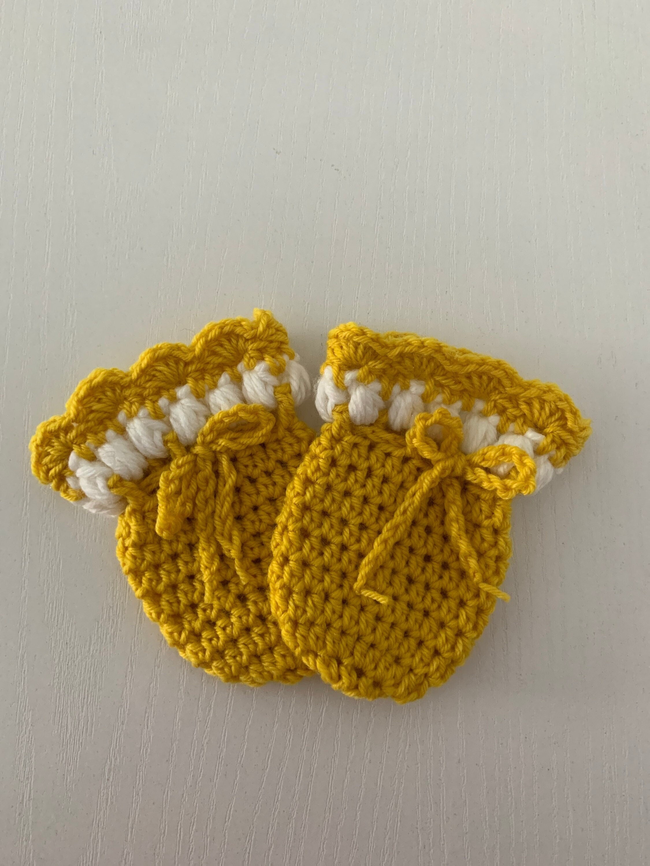 Crochet Baby Scratch Mittens, Hand Knitted Baby Shower Set, Pregnancy