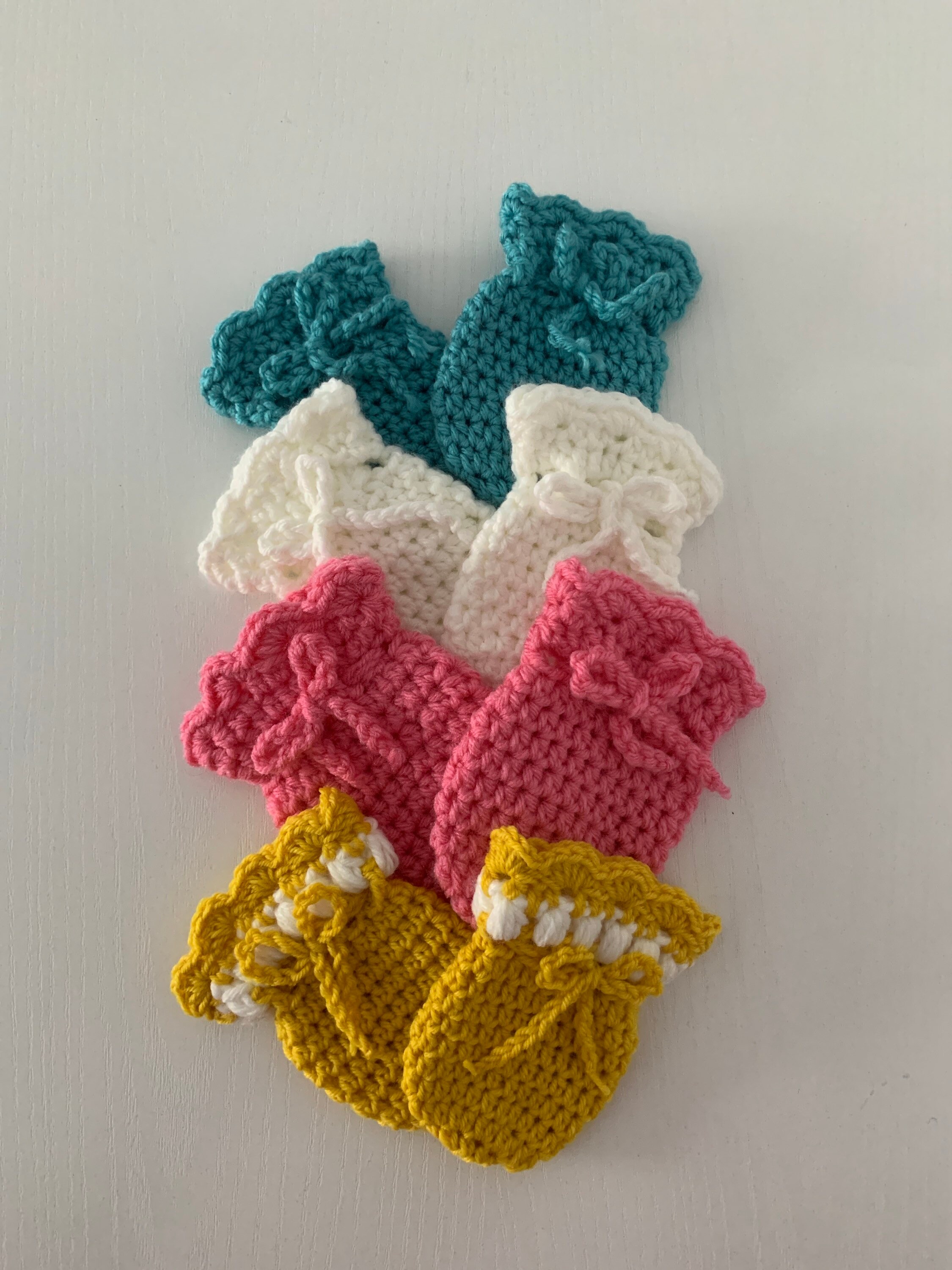 Crochet Baby Scratch Mittens Hand knitted Baby shower set Etsy