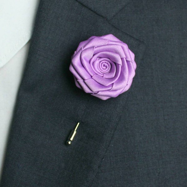 Revers fleur de mariage lavande, épingles rose pour hommes, revers fleur pour homme, épingle à boutonnière, boutonnière de costume pour homme or, lot d'épinglettes