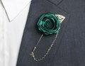 Lapel Pin Chain , Emerald Green Suit Lapel Chain , Wedding Lapel Pins Men for Groomsmen , Buttonholes Flower , Rose Lapel Pin Set of 8 9 10. product logo