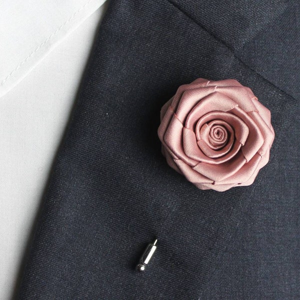 Handgefertigte Rose Gold Revers Pins Men, lose Revers Pins Set, Herren Blume Revers Pins, Hochzeit Rose Revers Blume, Herren Anzug Brosche Knopfloch