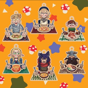 Delicious In Dungeon 3D Wooden Charms