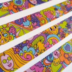 GROOVY! Washi Tape / Scrapbooking Tape / Cute Retro Design / Cute Stationary
