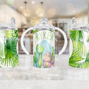 Personalized Sippy Cup Soft Spout, Travel Mug For Boy, 1st Birthday Gift for Toddlers, Dinosaurs Sippy Cup, Unique Gift  For Kids, To Go Cup