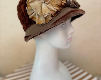 Asymmetrical Cloche Flapper Hat  Lace  Antique style  Wrap Daytime Church Asymmetrical Cloche Flapper Hat Lace Antique Style Wrap  main image 4