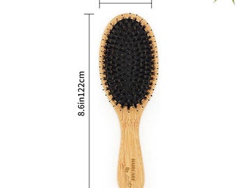 Natural Boar Bristle Hair Brush - Bamboo Handle, Anti Static and Anti-frizz Hairbrush