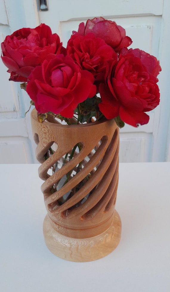 Wooden flower vase