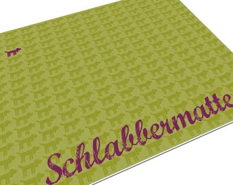 Schnunkes Napfunterlage – Schlabbermatte S5 – 450 x 350 mm – für Hunde und Katzen – 100% recycelbar – Made in Germany