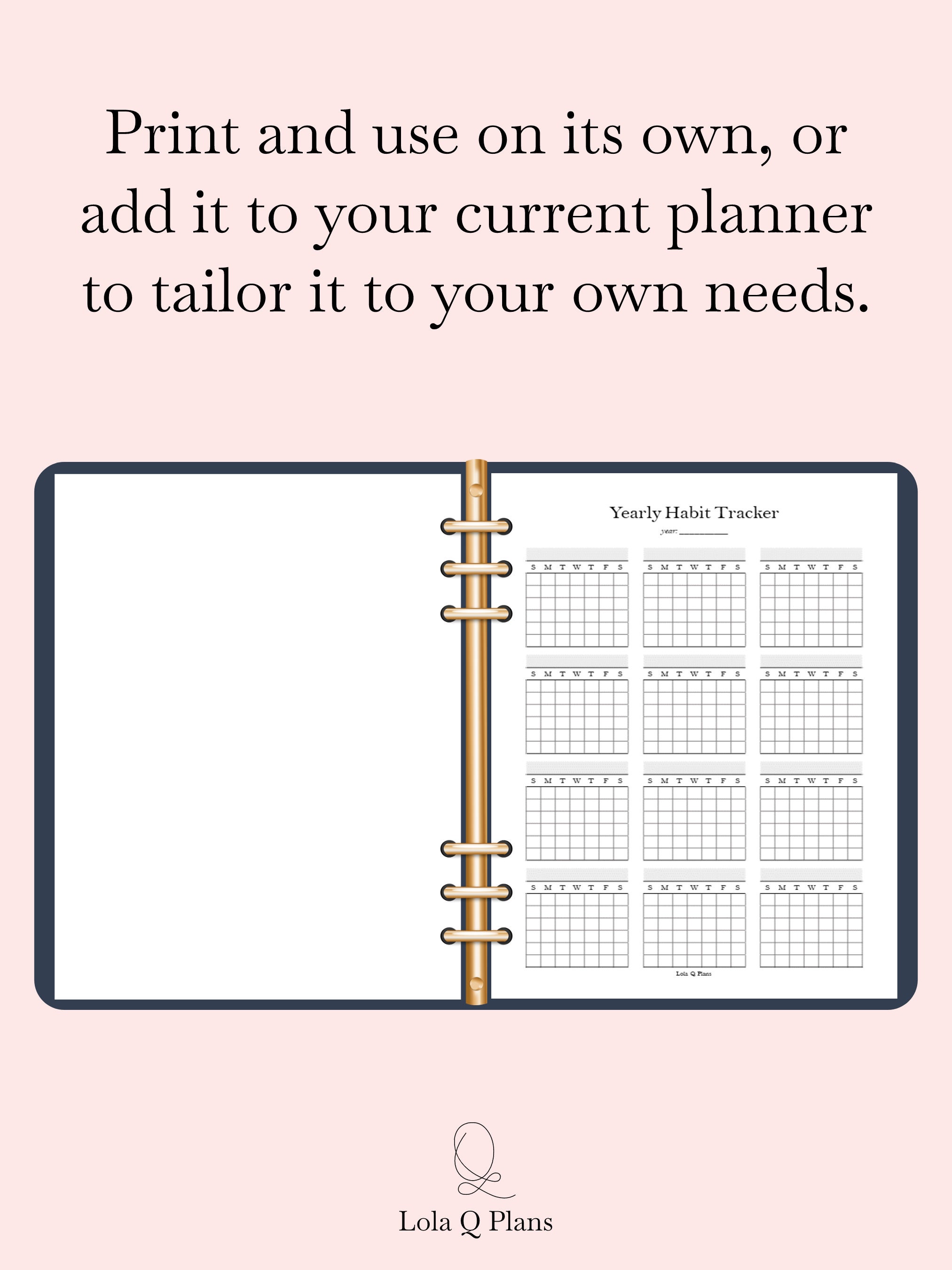 Yearly Habit Tracker Printable | Yearly Habit Planner | Habit Tracker ...