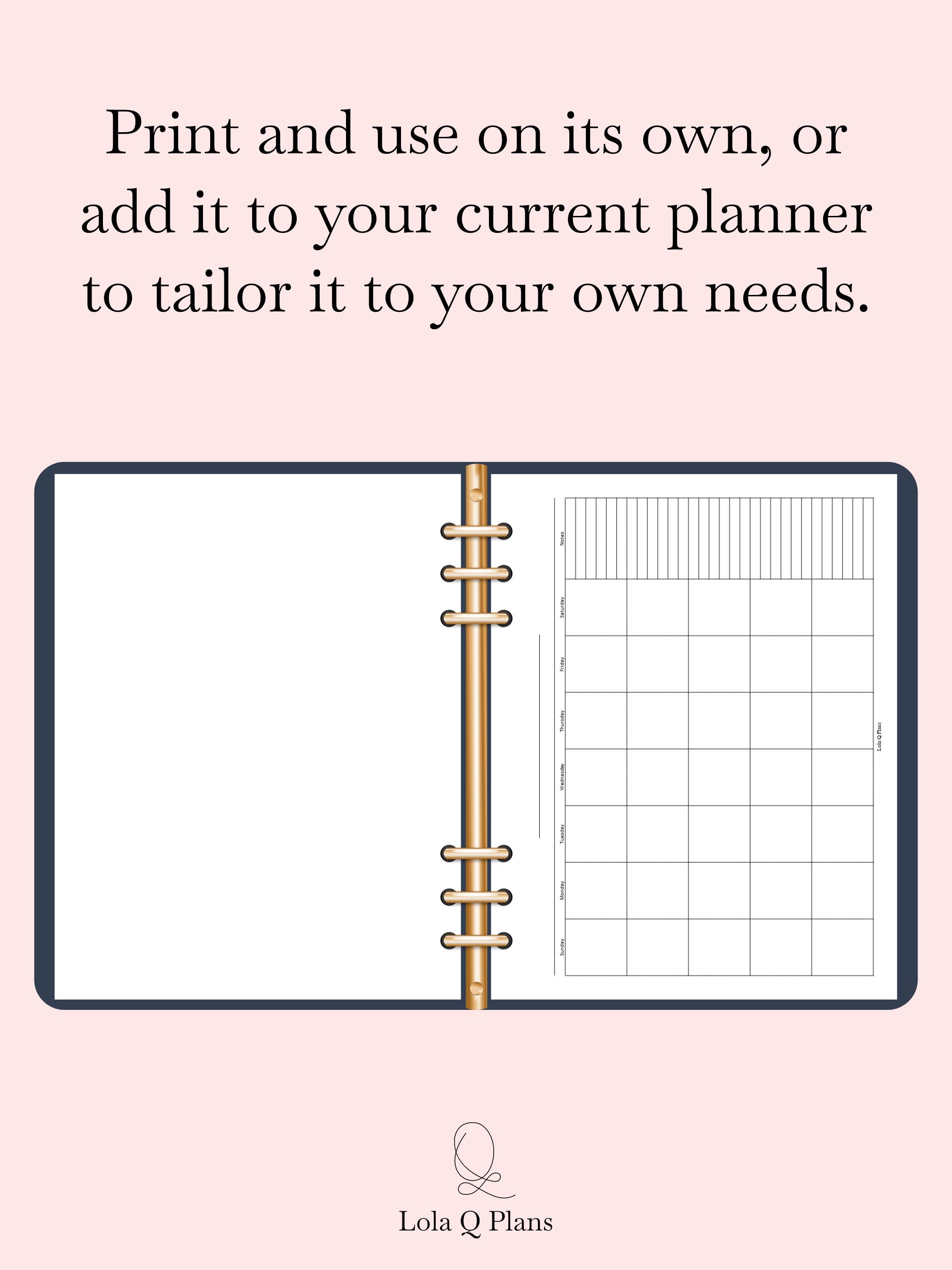 Printable Monthly Calendar With Notes Section | Calendar Insert ...