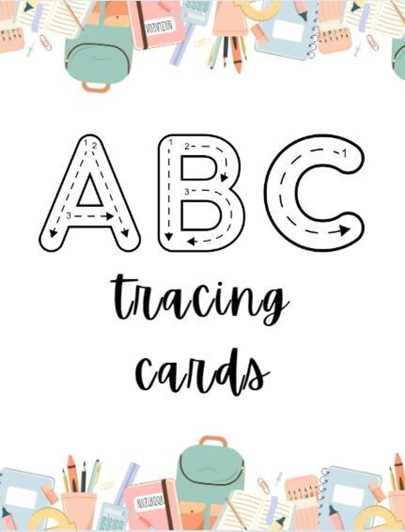 ABC Tracing Cards PRINTABLE Preschool Kindergarten Early Education ...