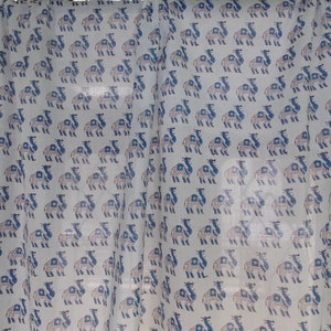 Camel Print Cotton Curtains: Sheer Indian Block Print Fabric