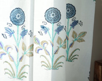 Mughal Print Baumwolle Gardine: Boho Block Print Panel
