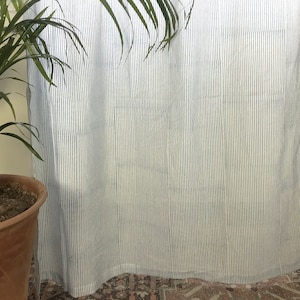 Indian Block Print Cotton Curtains: Sheer Stripe Design