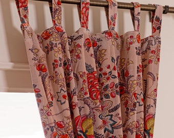 Natural floral Print velvet curtains/Botanical printed curtains in indian design/Blackout curtains for bedroom/Living room Floral curtains
