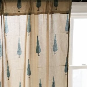 Indian Pine Print Sheer Curtain Panel: Boho Decor