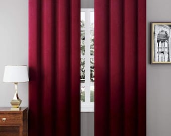 Cotton Velvet Room Darkening Curtains: Bedroom Living Room Panels