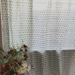 Mughal Print Sheer Curtain: Hand Block Printed Cotton Drape