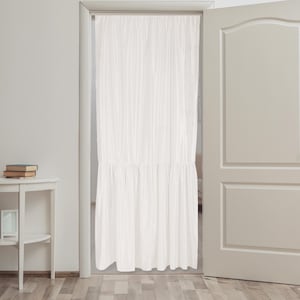 White Cotton Ruffled Shower Curtain: Pleated Chic Bathroom Decor