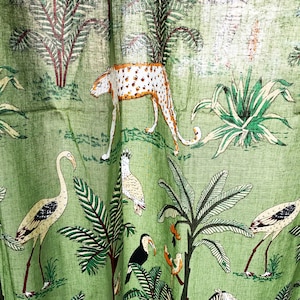 Animal Block Print Sheer Curtain: Bohemian Home Decor