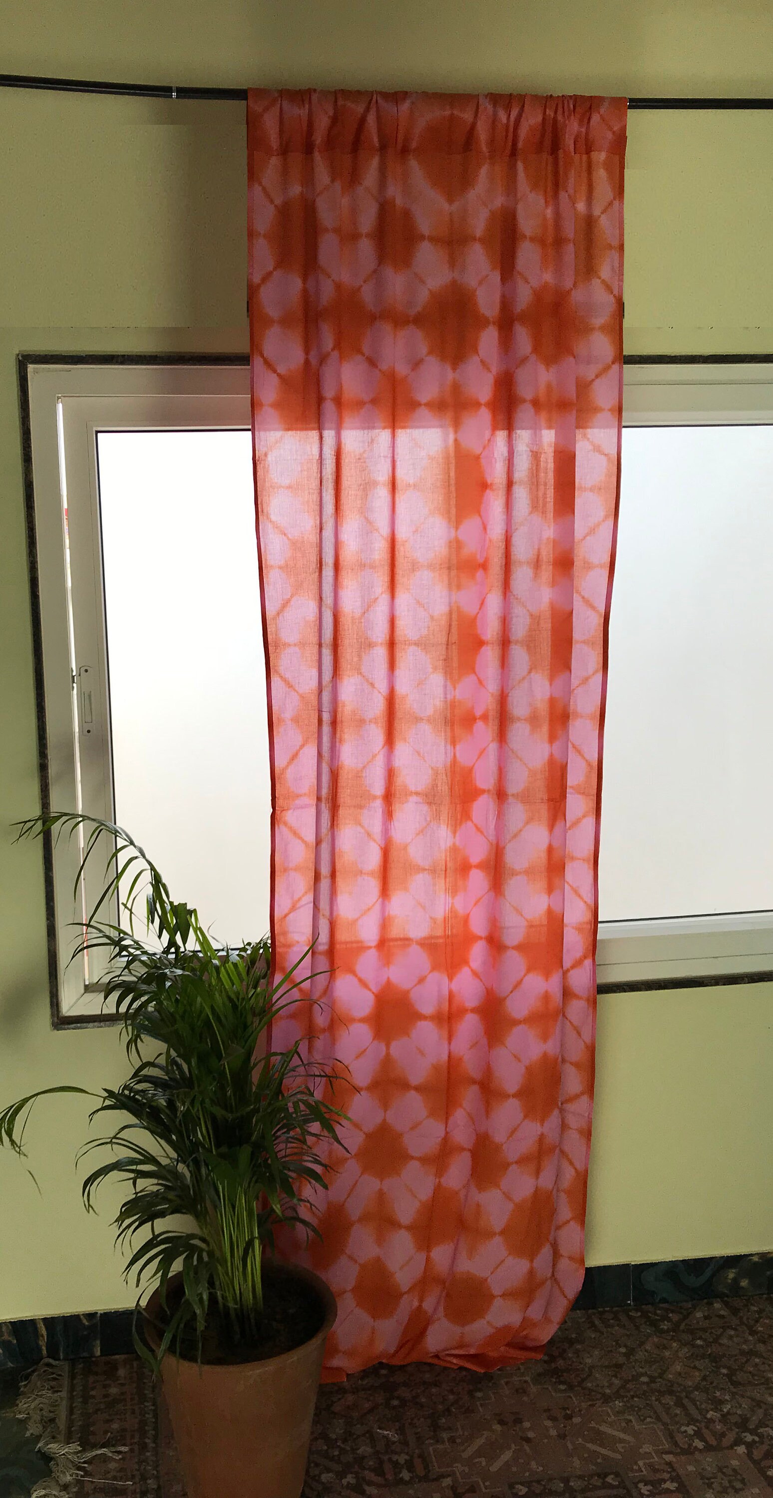 Block Printed Cotton Curtain Panel: Indian Sheer Home Decor - Etsy