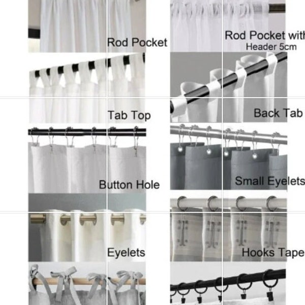 Checkered Button Type Loop Tab Top/Top Window Curtain Panel Pair/12 Popular Curtain Tops/15 Popular Types Of Curtain Tops/Blackout Grommet