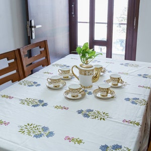 Indian Hand Block Print Tablecloth: Cotton Dining Table Cover