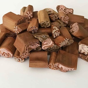 Indiase houten blokken/mini-formaat blokken/Mehndi stempel/stof blok/aardewerk stempel/papier stempelen ambachtelijke/geassorteerde blokken/bedrukken van textiel