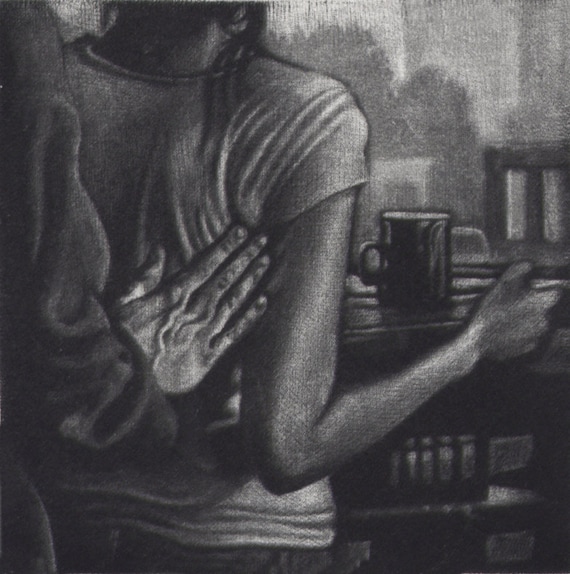 Touchoriginal Art Werger Mezzotint With Embossed Edge Etsy