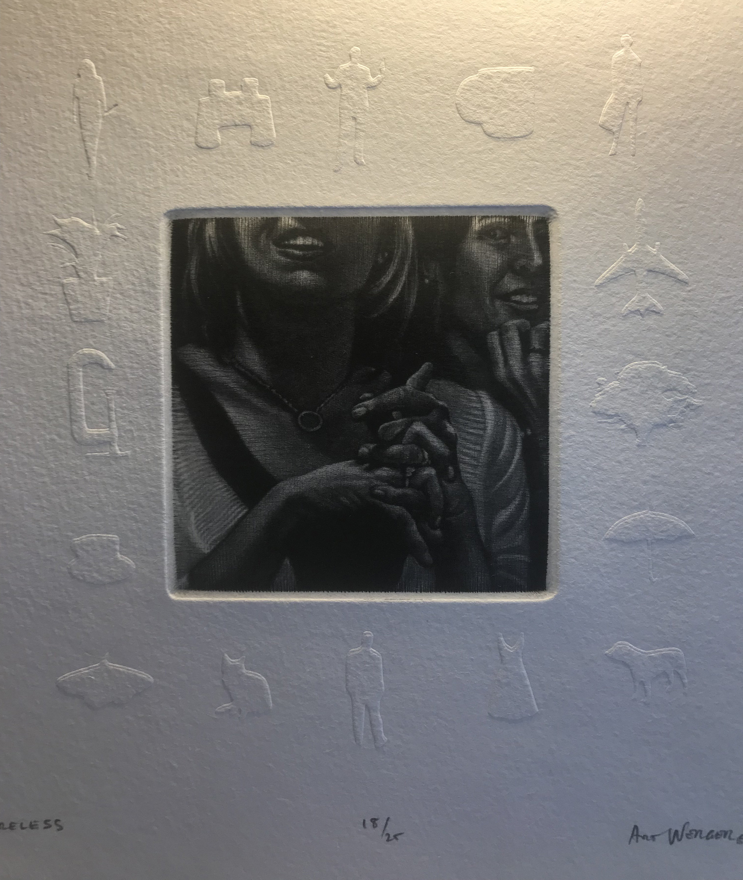 Carelessoriginal Art Werger Mezzotint With Embossed Edge Etsy UK