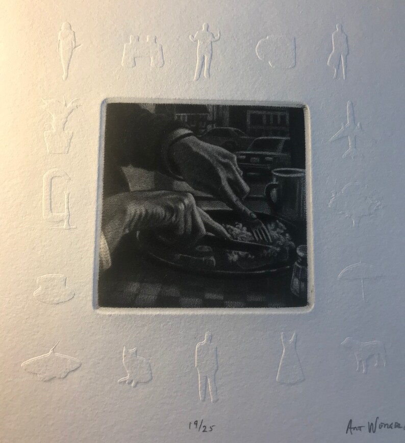 Tasteoriginal Art Werger Mezzotint With Embossed Edge Etsy