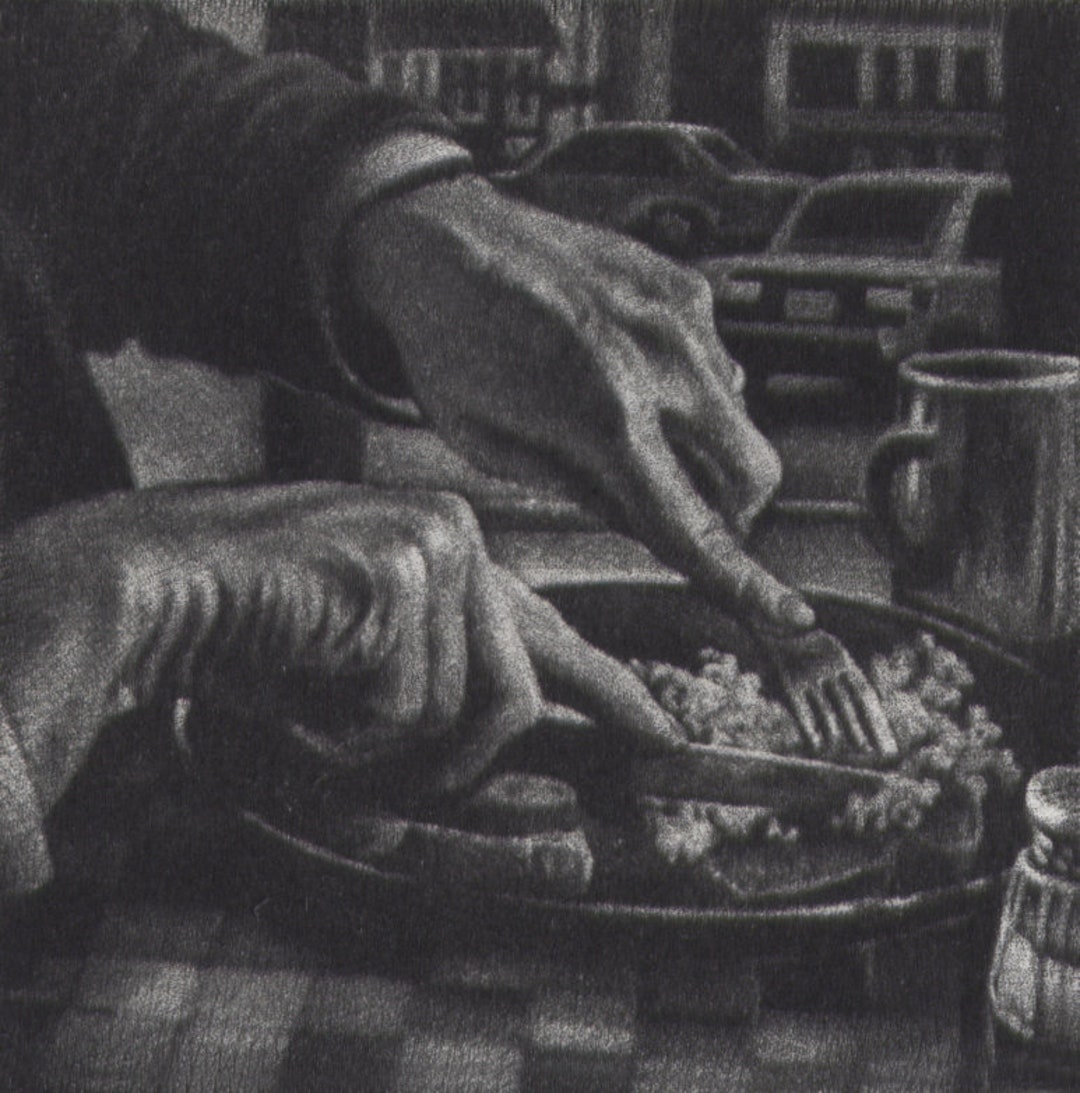 Tasteoriginal Art Werger Mezzotint With Embossed Edge Etsy