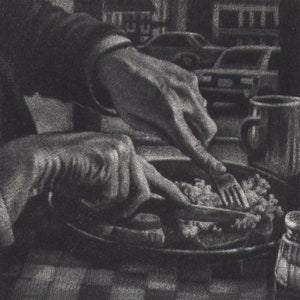 Taste--Original Art Werger Mezzotint with Embossed Edge