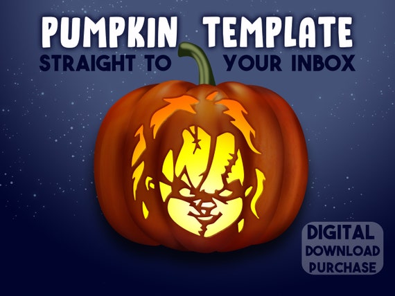 PUMPKIN CARVING STENCIL Chucky Doll Template Childs Play