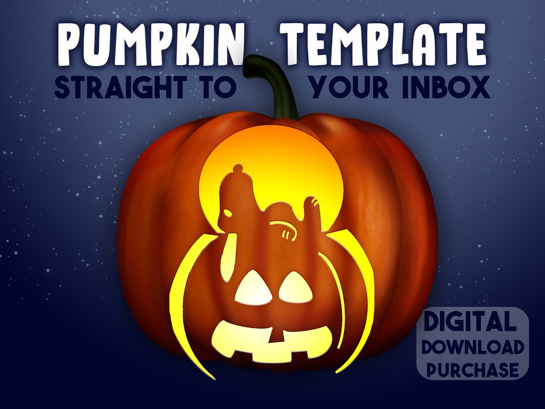 Snoopy Pumpkin Carving Stencil Halloween Printable Template Etsy