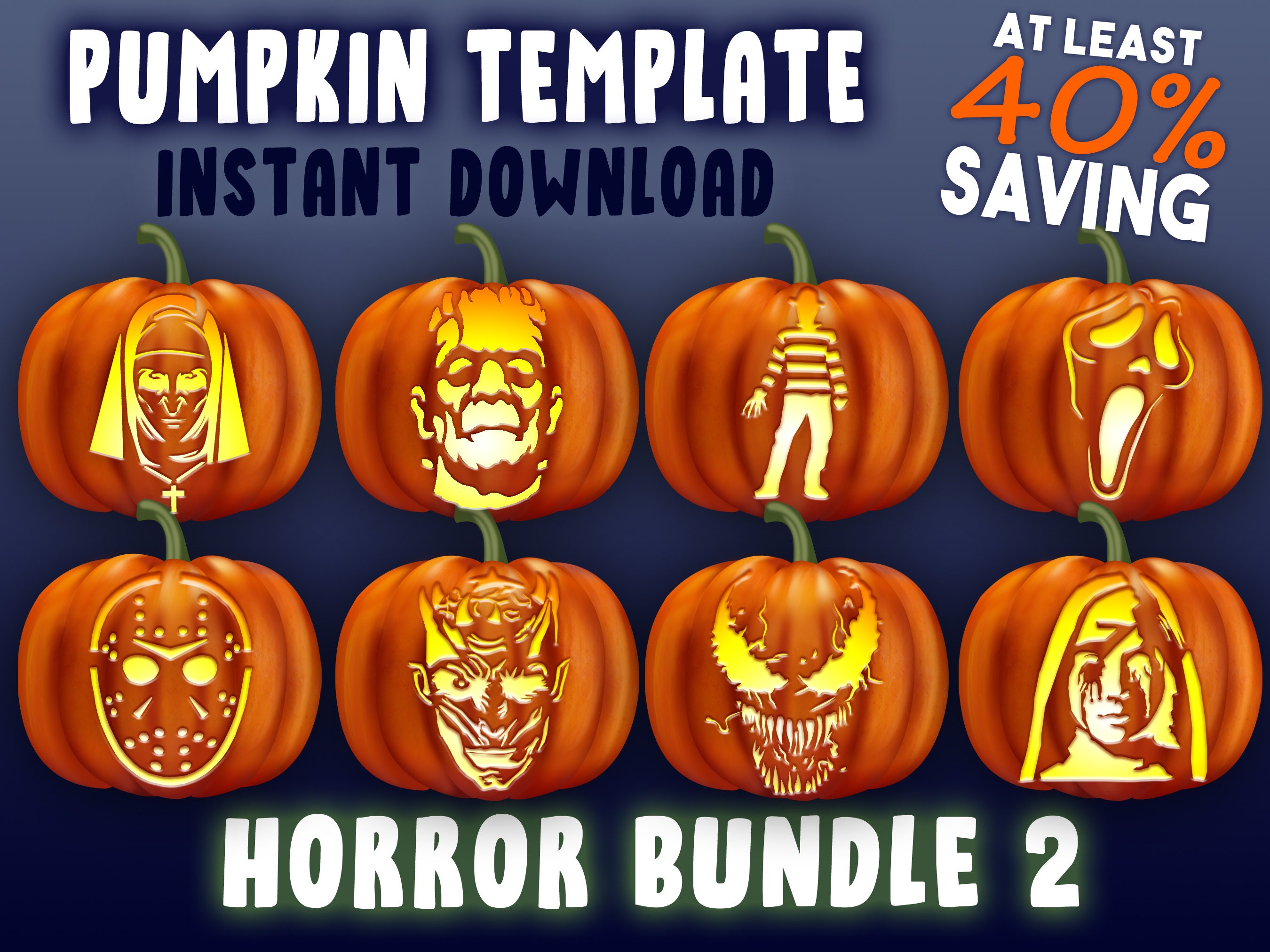 HORROR BUNDLE 2 Pumpkin Carving Stencil Halloween Template Etsy horror-bundle-2-pumpkin-carving-stencil-halloween-template-etsy