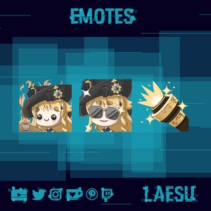 Genshin Navia Emote package Twitch stream overlay chat assets discord stickers cute chibi emotes bundle