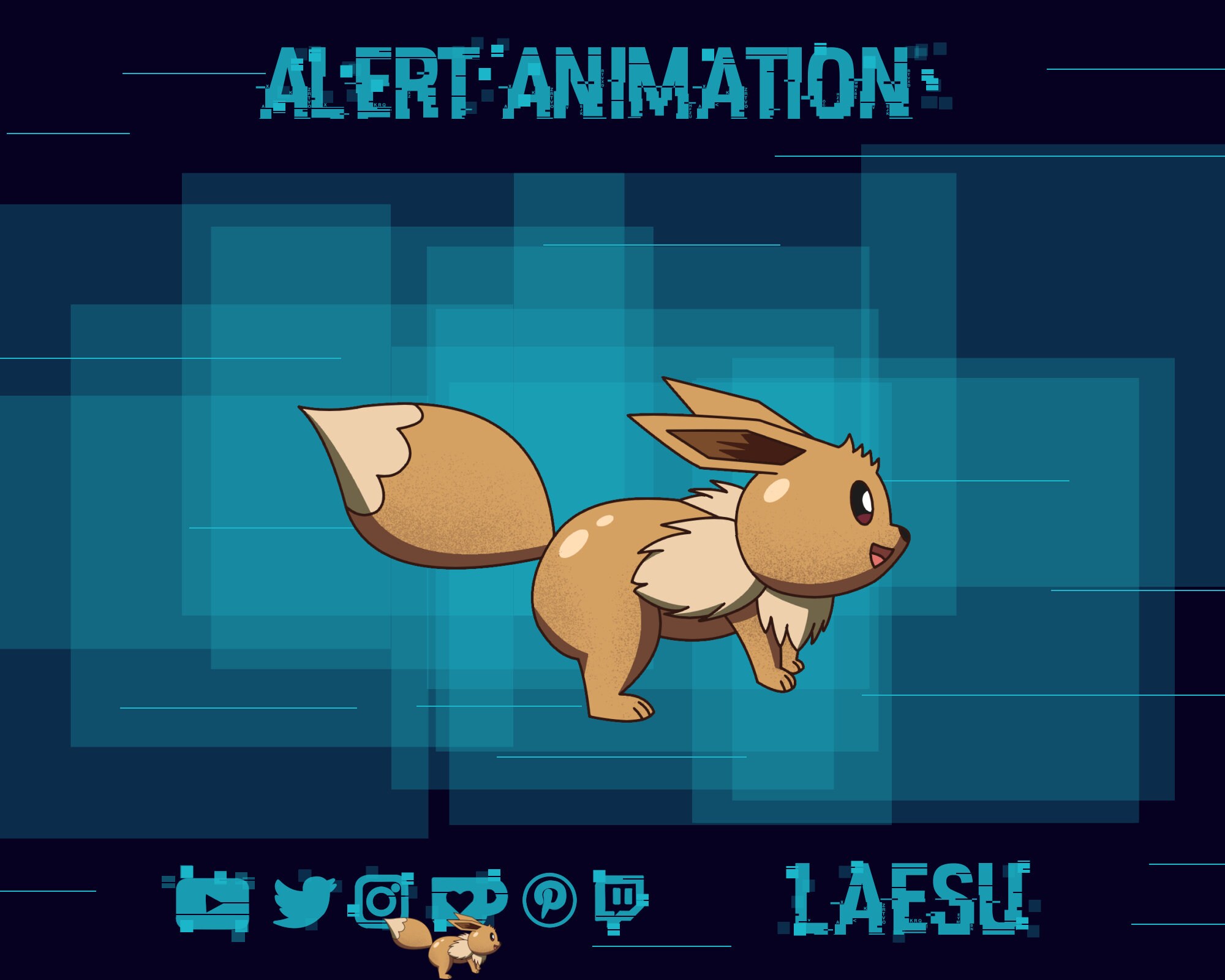 ANIMATED Pokemon Eevee Follow Alert Package Twitch Stream Assets Cute ...