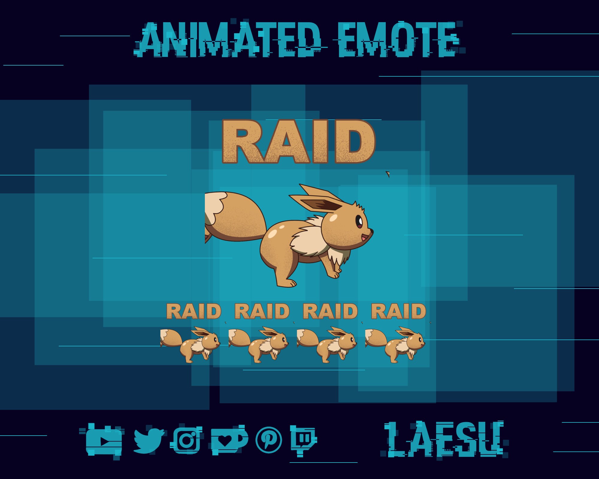 ANIMATED Pokemon Eevee Emote Package Twitch Chat Assets Discord Pokemon ...