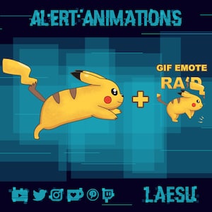 アニメーション ポケモン ピカチュウ アラート プレミアム バンドル Twitch ストリーム アセット Discord のかわいいポケモン アニメーション キック ストリーム オーバーレイ アニメーション エモート