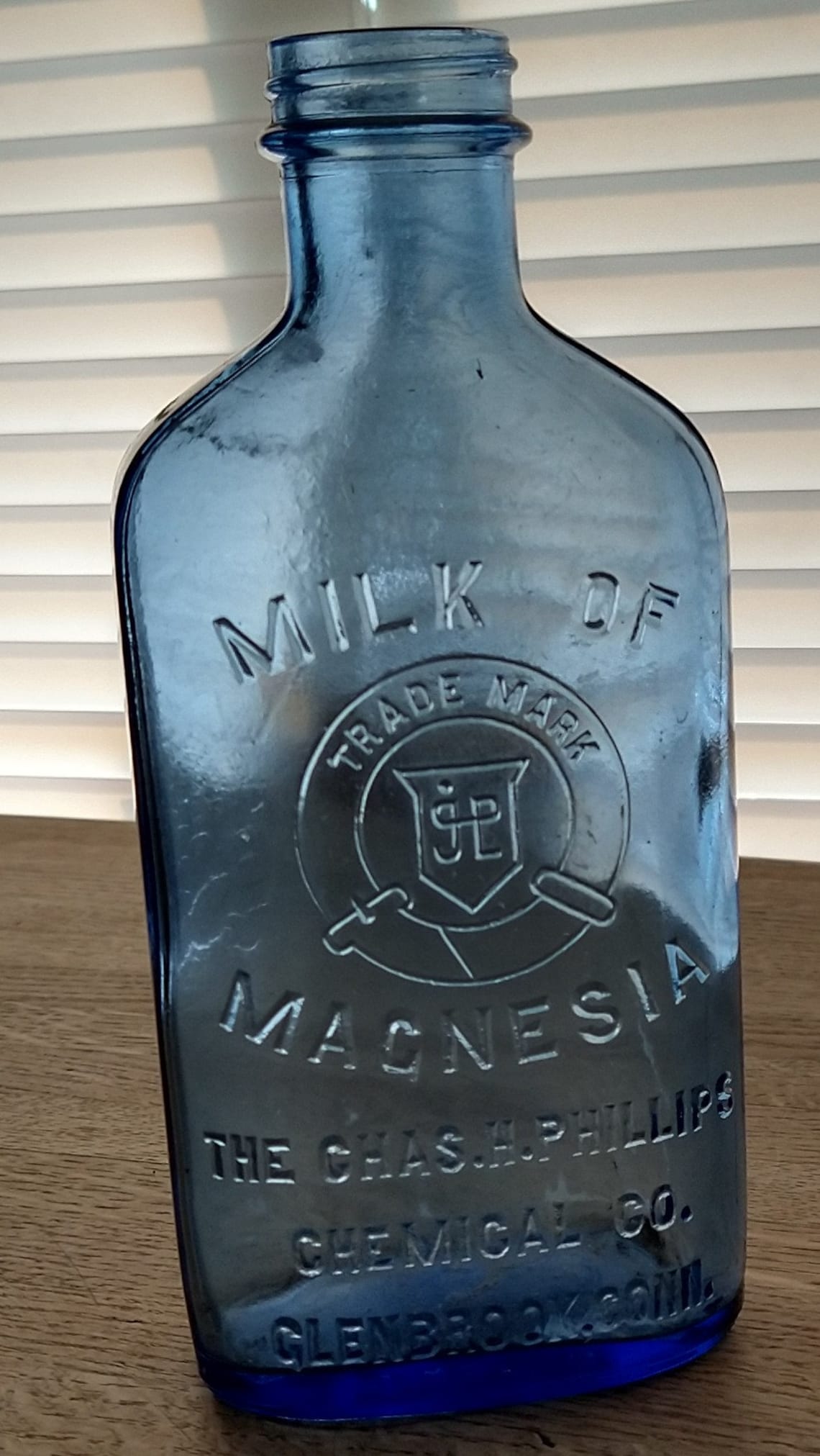 Phillips Milk Of Magnesia Glass Bottle Blue Glass Milk of Magnesia bottle | Etsy