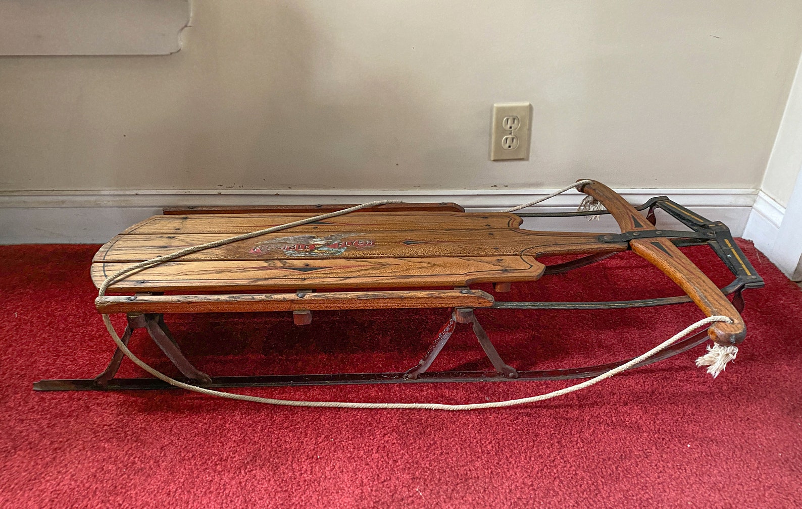 Antique Flexible Flyer Wood Snow Sled RARE Model 2F Late Etsy