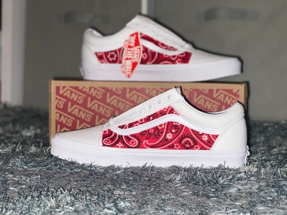 blue yellow red checkered vans